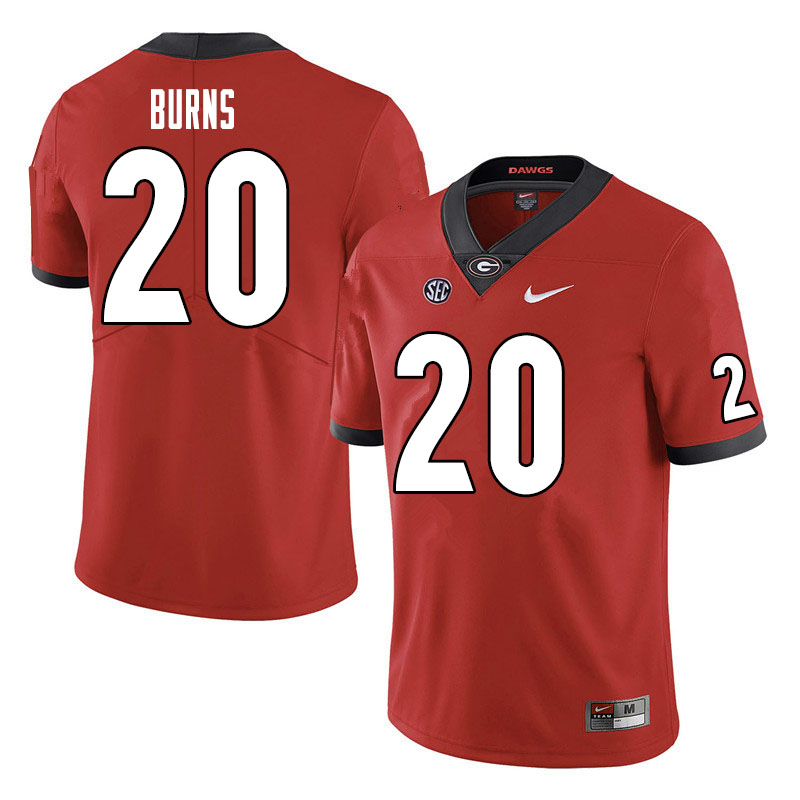 Men #20 Major Burns Georgia Bulldogs College Football Jerseys Sale-Red - Click Image to Close